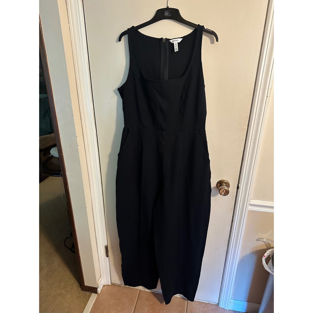 Spanx AirEssentials Black Sleeveless Wide Leg Jumpsuit Pointe Barrel Leg Lady XL